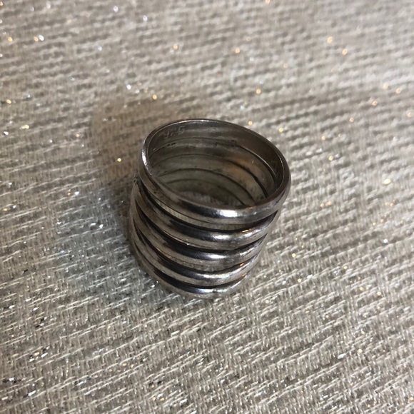 Silver Plated Chunky Size 7 Ring - Picture 1 of 7